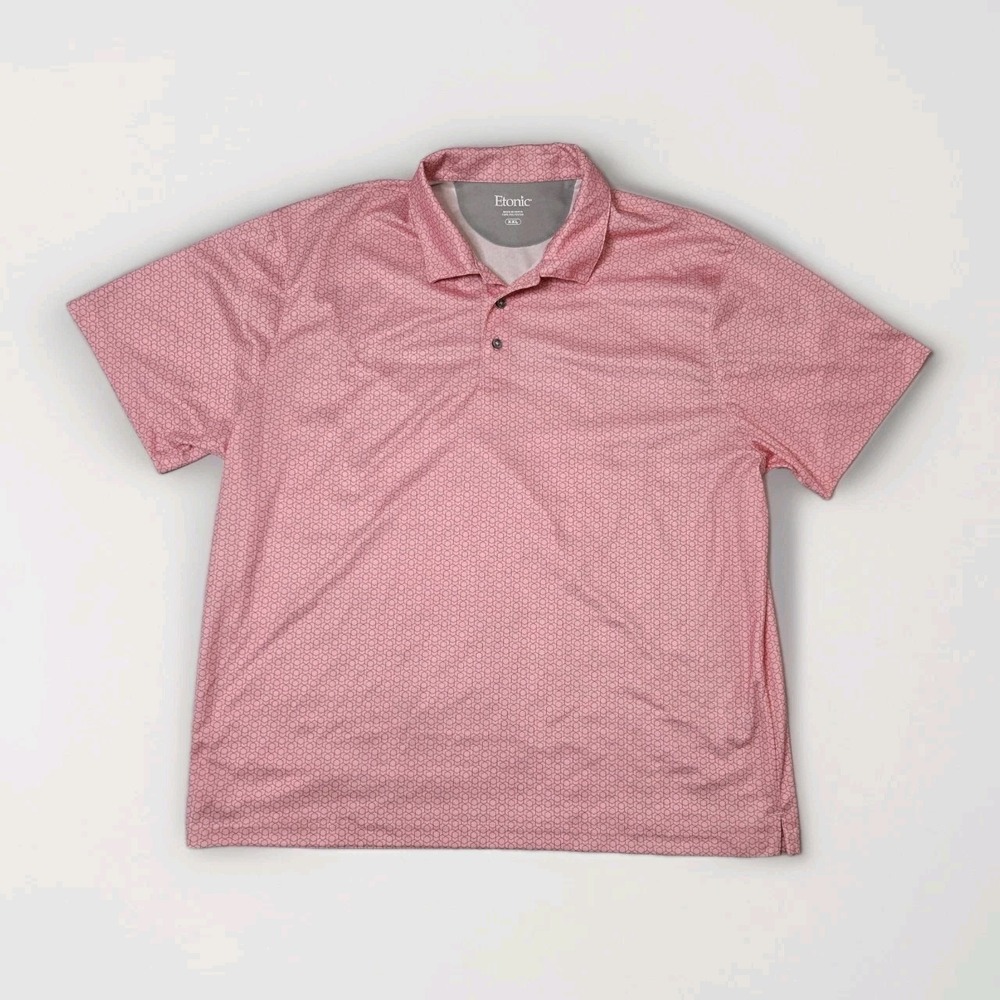 Etonic Polo Shirt Adult 2XL Pink Performance Golf Rugby Tennis Short Sleeve Mens